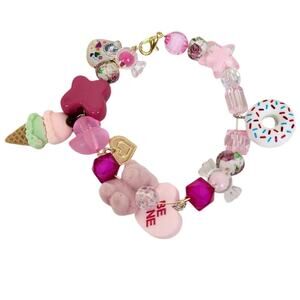 14K Gold Icecream Flocked Bear Kidcore Sweets Be Mine Bracelet